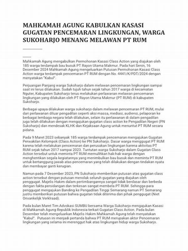 Hukum Lingkungan! Mahkamah Agung Kabulkan Gugatan Pencemaran Lingkungan Terhadap Perusahaan Besar!